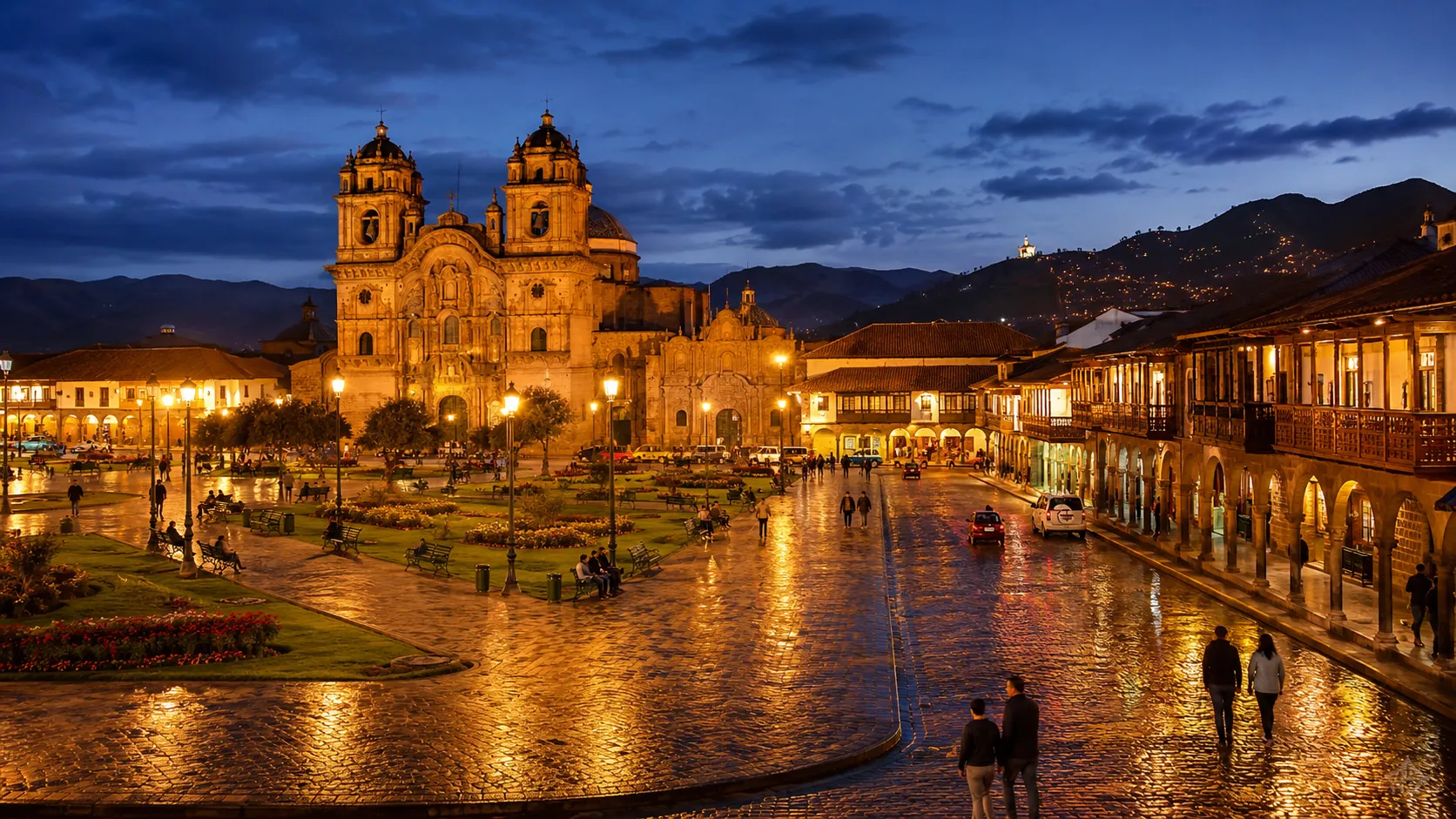 plaza de armas por la noche